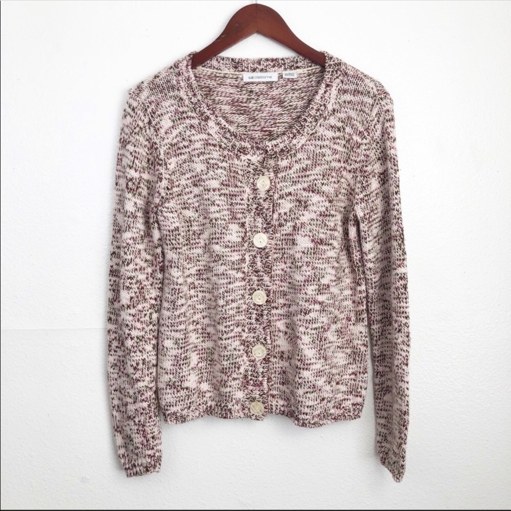 Liz Claiborne Knitted Button Cardigan